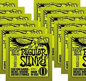 Ernie Ball Regular Slinky Custom Gauge Nickel Wound Guitar String - Set.010 - .046 (12 Pack)