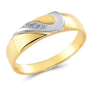 14k Two Tone Gold SOLID Engagement Ring and Wedding Band 2 Piece Set - Size 7