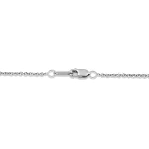 Jewelili Heart Key Necklace Pendant in Sterling Silver with Natural White Diamonds 1/10 CTTW and 18 inch Rolo Chain