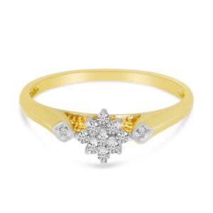 Direct-Jewelry 10K Yellow Gold Diamond Cluster Ring (Size 6)