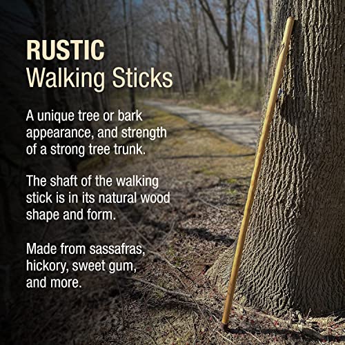 Brazos Rustic Wood Walking Stick, Bamboo, Traditional Style Handle, for Men & Women, Made in the USA, Tan, 55"