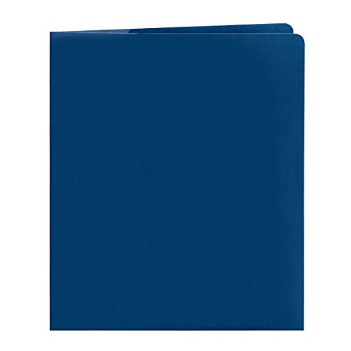 Smead Lockit Two-Pocket Heavyweight Folder, Letter Size, Dark Blue, 25 per Box (87982)