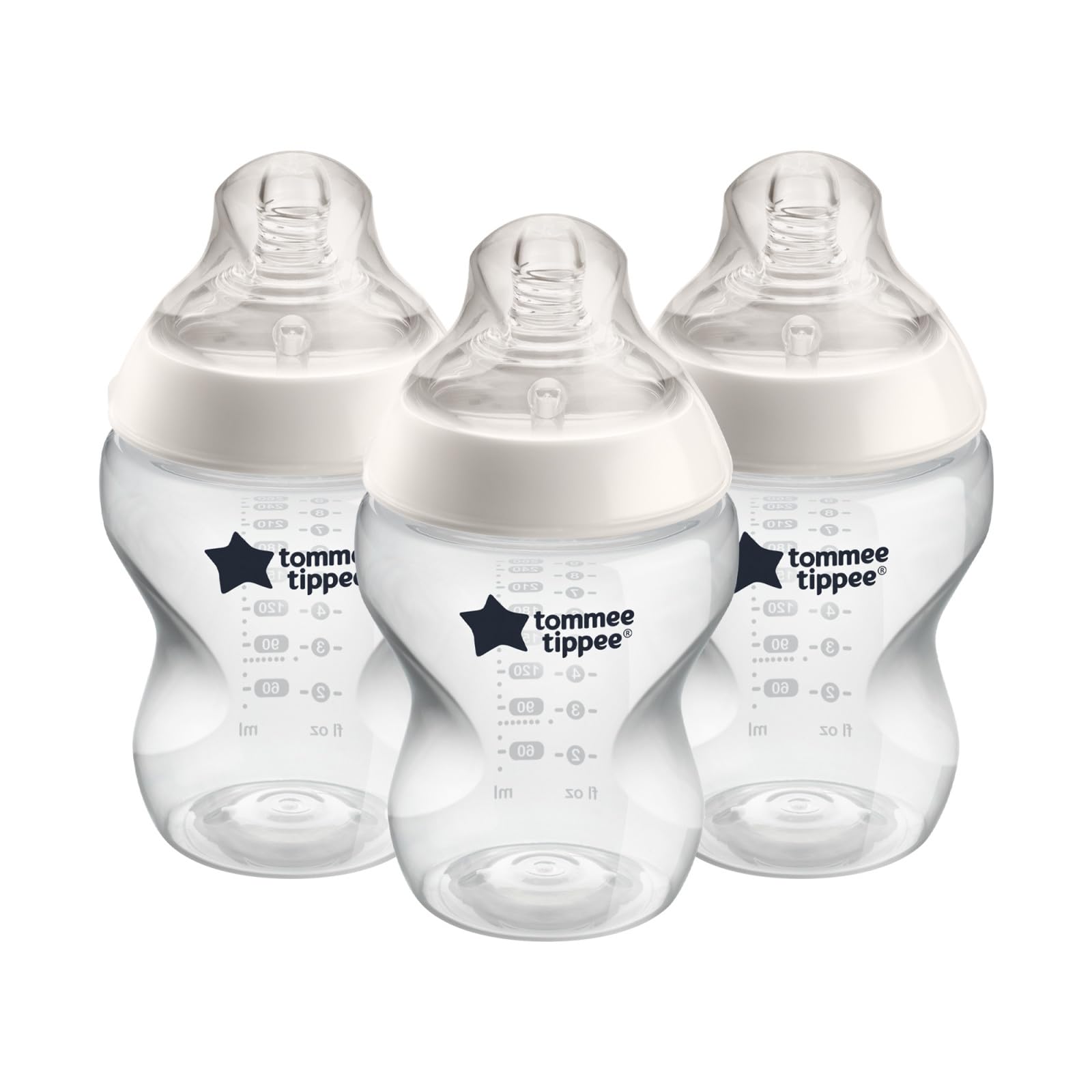 Tommee Tippee Closer to Nature Baby Bottles Slow Flow Breast-Like Nipple with Anti-Colic Valve (9oz, 3 Count)