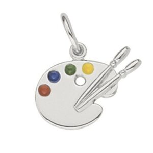 Artist Palette Charm In Sterling Silver, Charms for Bracelets and Necklaces