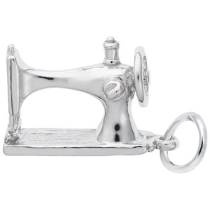 sewing machine charm in sterling silver, charms for bracelets and necklaces