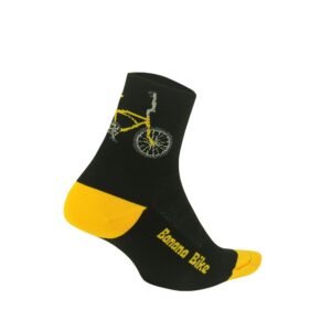 DeFeet Men's Aerator Banana Bike Sock, Black, Large