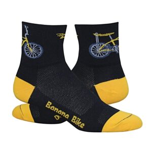 DeFeet Men's Aerator Banana Bike Sock, Black, Large