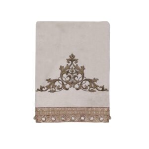 avanti linens - bath towel, soft & absorbent cotton towel, embroidered bathroom accessories (monaco collection, ivory)