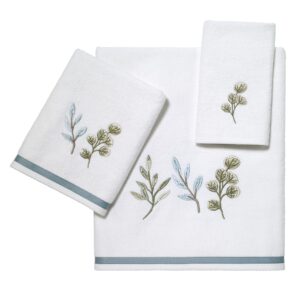 Avanti Linens - Bath Towel, Soft & Absorbent Cotton Towel, Embroidered Bathroom Accessories (Monaco Collection, Ivory)