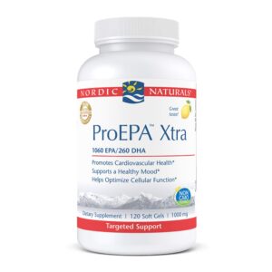 Nordic Naturals ProEPA Xtra, Lemon - 120 Soft Gels - 1640 mg Omega-3 - High-Intensity EPA Formula for Positive Mood, Heart Health & Cellular Function - Non-GMO - 60 Servings