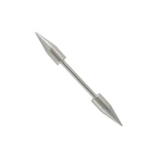 BodyJewelryOnline Surgical Steel Spike Barbell - 14g 8mm - Spike Bead 8mm