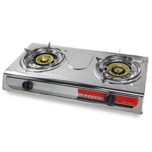 xtremepowerus double burner stove w/auto ignition outdoor propane portable camping cooking range