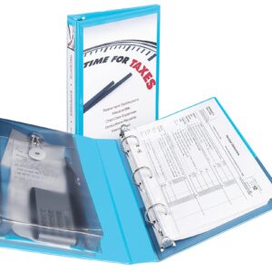 Avery Mini Protect and Store View 3 Ring Binder, 1 Inch Round Rings, 1 Light Blue Binder (23014)