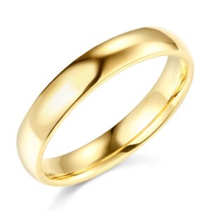 14k yellow gold 4mm solid comfort fit plain wedding band - size 8.5