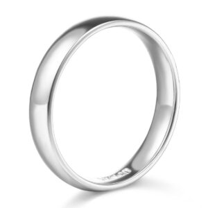 14k White Gold 6mm SOLID COMFORT FIT Plain Wedding Band - Size 6