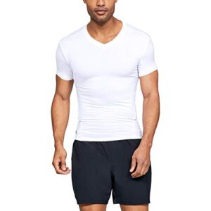 under armour men's tactical heatgear compression v-neck t-shirt lg white