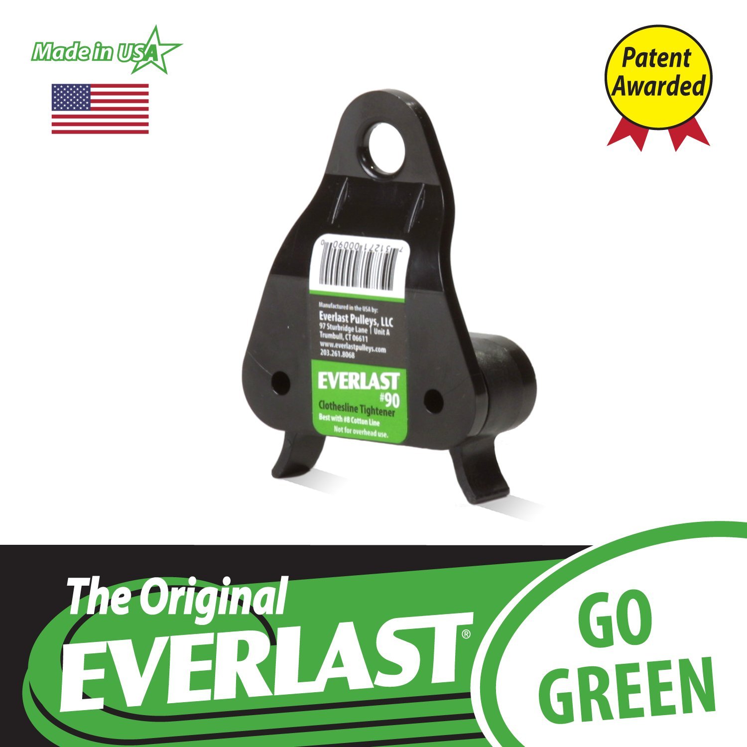 Everlast Pulleys #90 Line Tightener for Laundry Clothes Lines. Rust Proof for Rope Tensioning in Clothesline Loops, Single Line Clothes lines, and Other Cord Systems