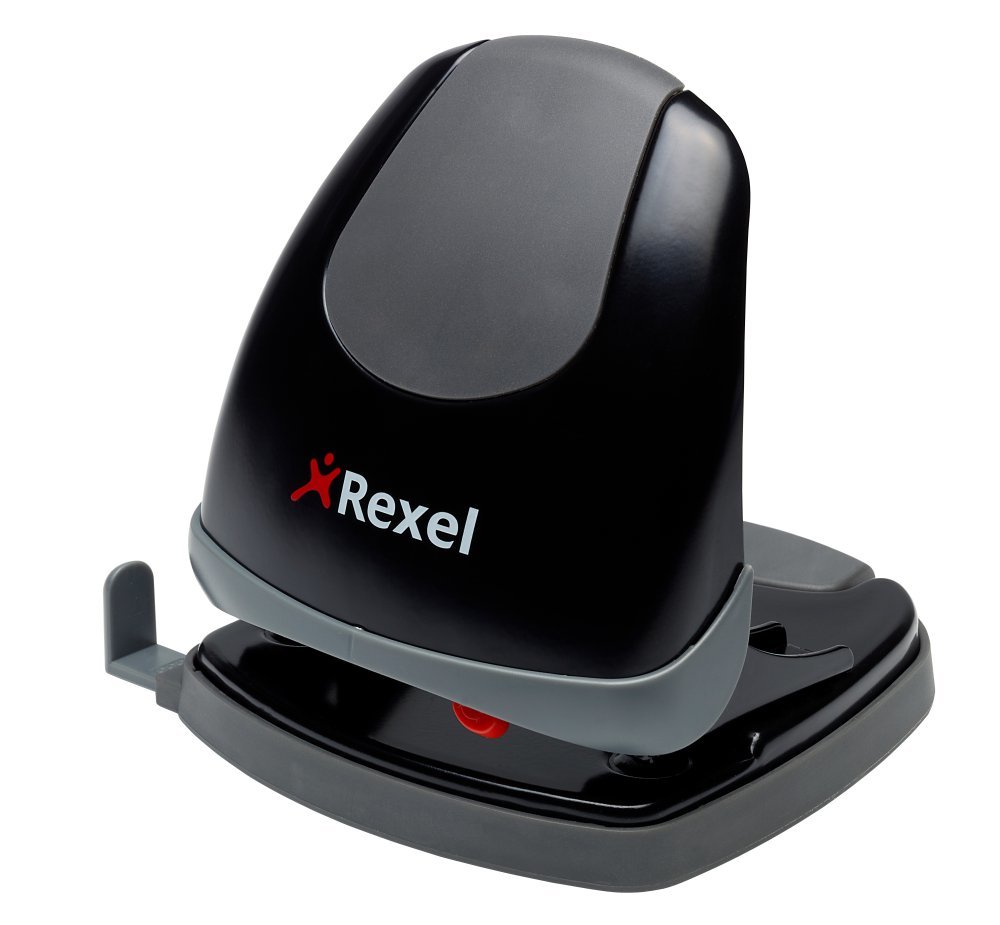 Rexel Easy Touch 2 Hole Punch, 30 Sheet Capacity, Low Force Technology, Metal, Black, 2102575