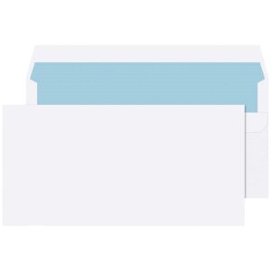 q-connect dl envelope 100 gsm plain peel and seal - white, pack of 500