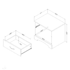 South Shore Step One 1-Drawer Nightstand, Pure White