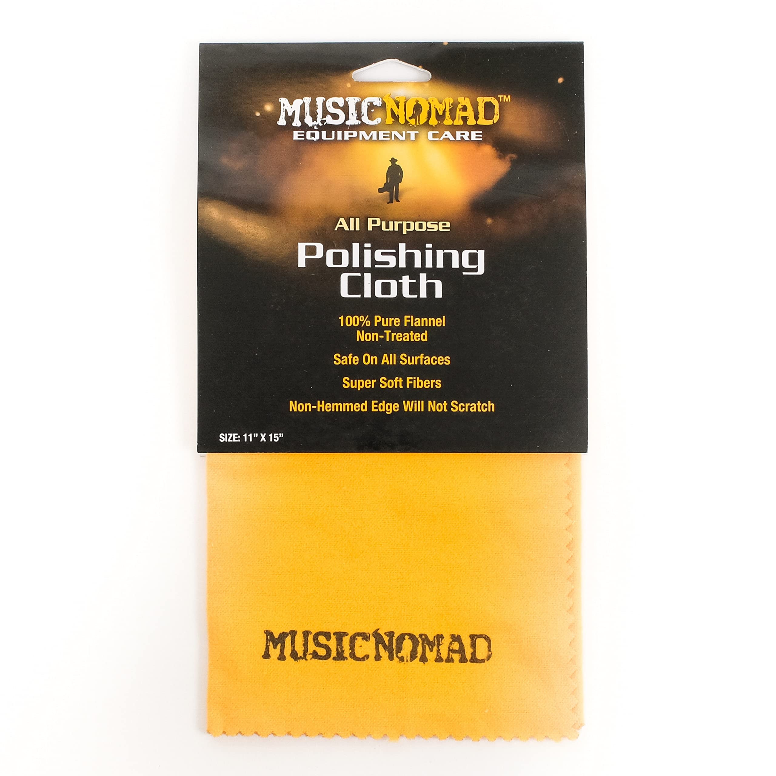 MusicNomad MN200 All Purpose Non-Treated Flannel Polishing Cloth 11" x 15"