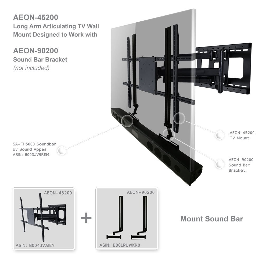 Full Motion TV Wall Mount with 32 inch Long Extension for 42 to 80 inch TVs