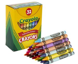 crayola crayons, assorted colors, art tools for kids, 32 count