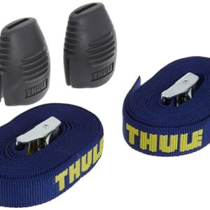 Thule Load Straps - Secure steel cam-action buckle with protective bumper - Heavy-duty UV resistant nylon webbing - sold in pairs - Kayak, canoe, surfboard tie down