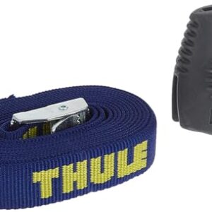 Thule Load Straps - Secure steel cam-action buckle with protective bumper - Heavy-duty UV resistant nylon webbing - sold in pairs - Kayak, canoe, surfboard tie down