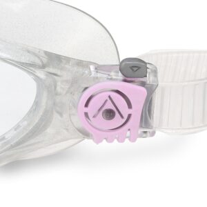 Aqua Sphere Vista Junior Swim Mask with Clear Lens (Glitter/Light Pink). UV Protection Anti-Fog Swim Goggles for Kids