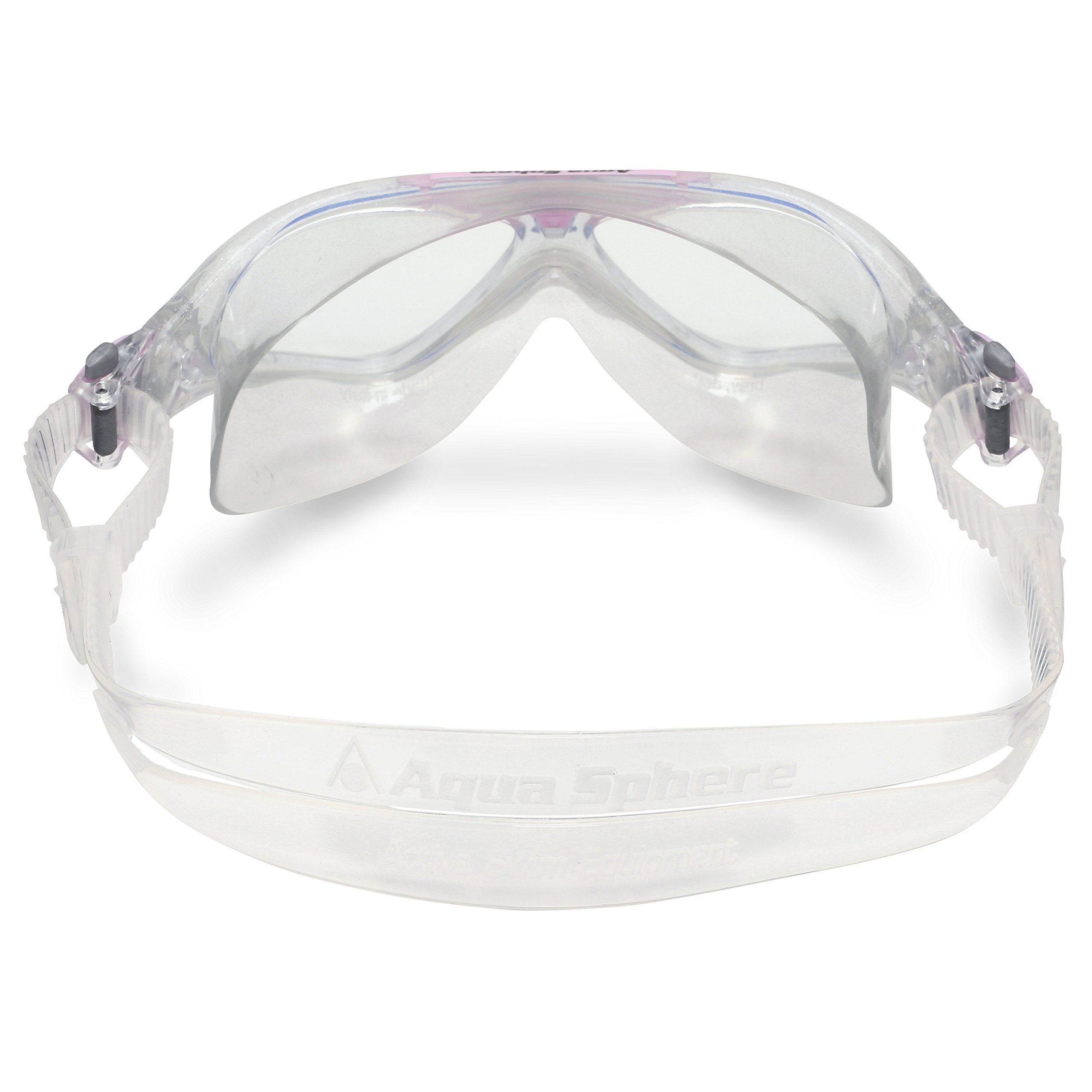 Aqua Sphere Vista Junior Swim Mask with Clear Lens (Glitter/Light Pink). UV Protection Anti-Fog Swim Goggles for Kids