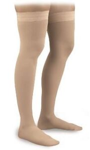 activa graduated therapy unisex thigh highs w/ uni-band top 20-30 mmhg large black - h3263