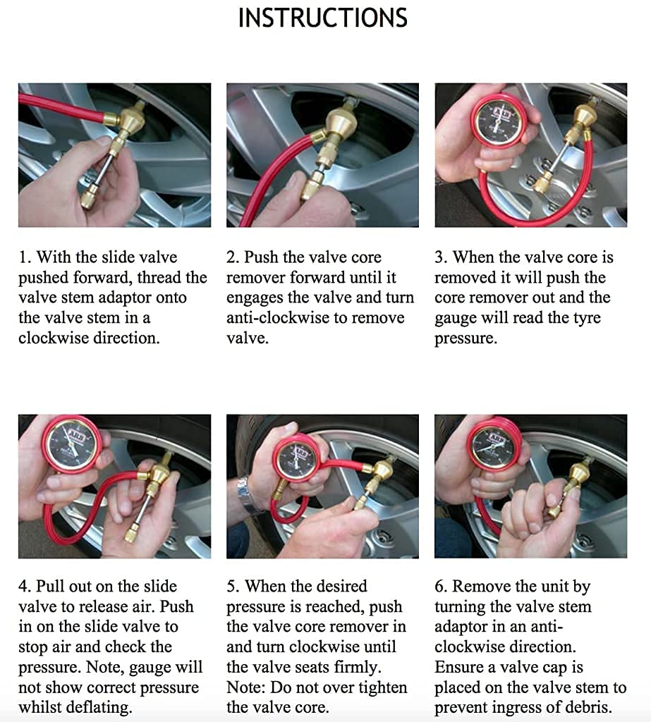 ARB ARB505 Deflator Kit 10-60 PSI Tire Pressure Gauge Rapid Air Down Offroad Kit With Recovery Gear Pouch (PSI)