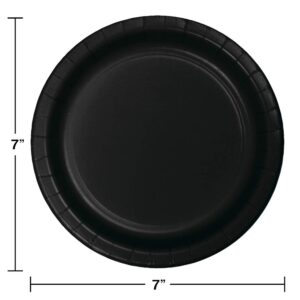 Creative Converting Value Pack Dessert Round Paper Plates, 7", Black Velvet