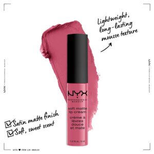 NYX PROFESSIONAL MAKEUP Soft Matte Lip Cream, Lightweight Liquid Lipstick - Milan (Dark Pink-Brown)