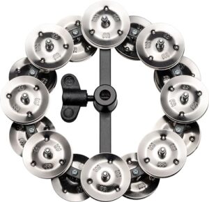 meinl percussion hthh2bk headliner series hi-hat tambourine with double row steel jingles 5-inch - black