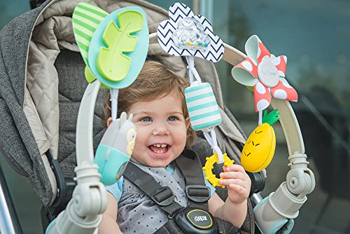 Taf Toys ‘Tropical Orchestra Arch’ | Ideal for Infant & Toddlers, Fits Stroller & Pram, Activity Arch with Fascinating Toys, Stimulates Baby’s Senses and Motor Skills Development, Easier Outdoors