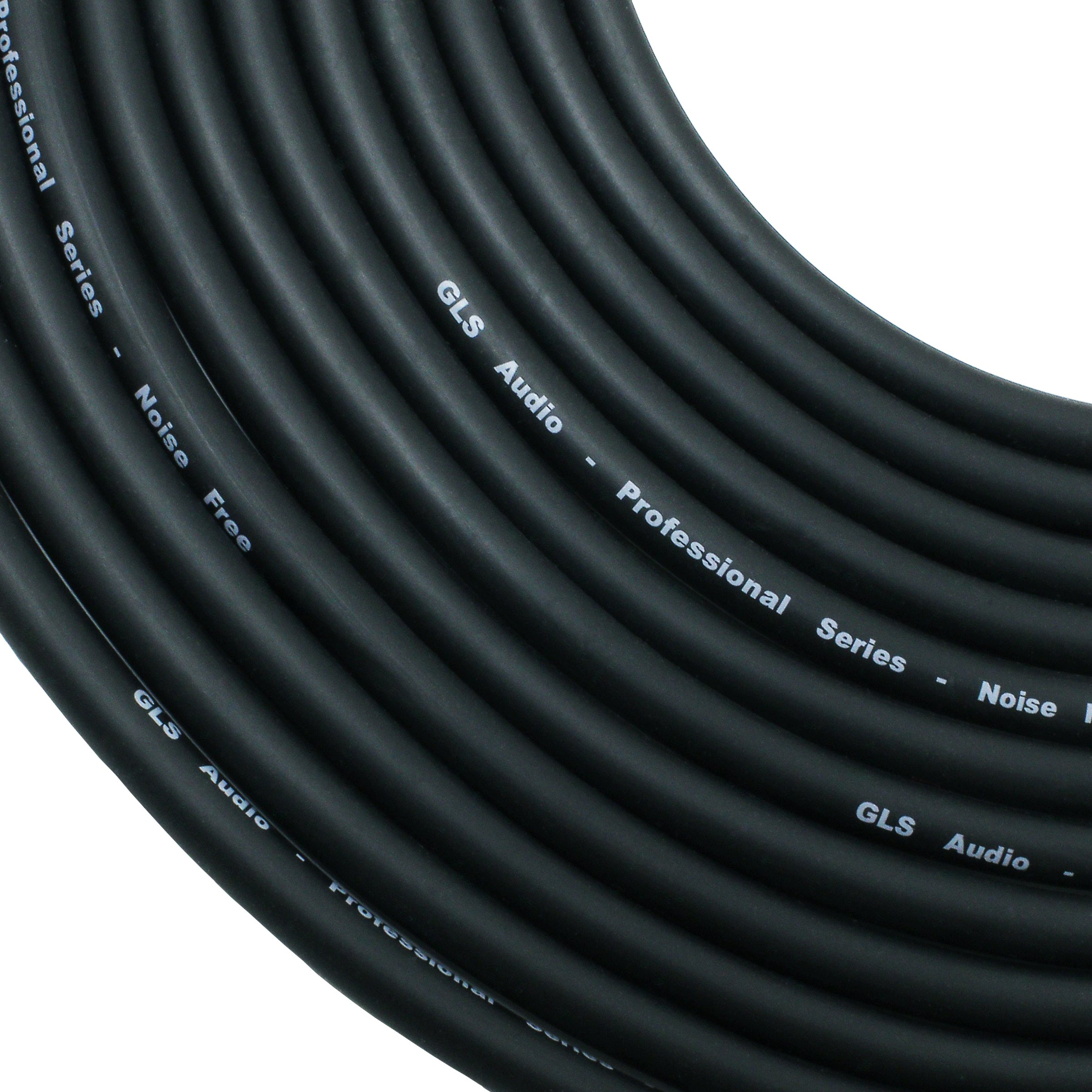 GLS Audio 25ft Patch Cable Cord - 1/4" TRS to 1/4" TRS Black Cable - 25' Balanced Snake Cord