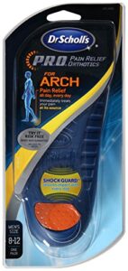 dr. scholl's p.r.o. pain relief orthotics for arch- men's, size 8-12