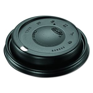 dart 16elblk cappuccino dome sipper lids, black, plastic, pack of 100 (case of 10 packs)