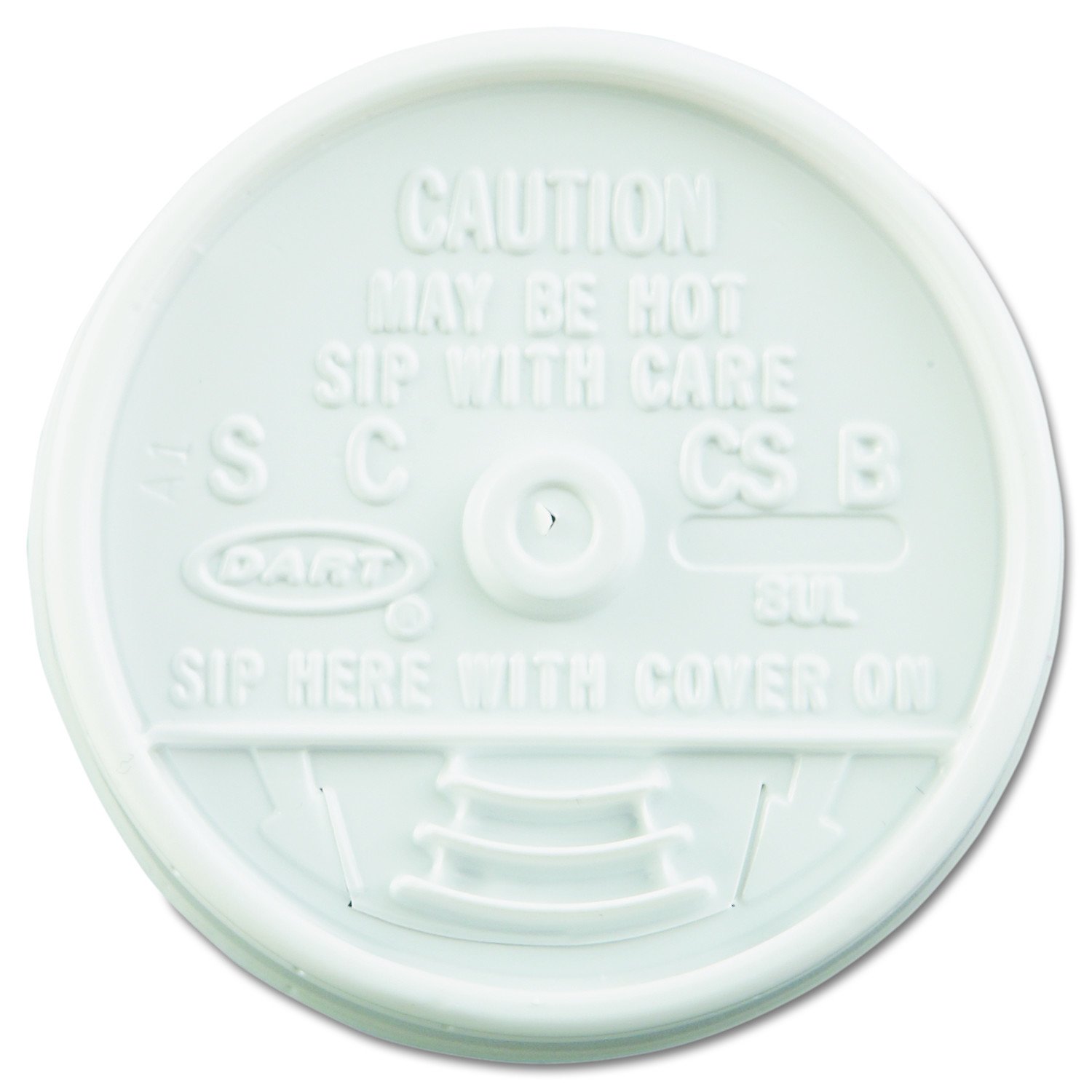 Dart 8UL White Sip Thru Lid (Case of 1000)