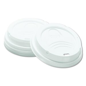 Dixie 8 oz. Dome Plastic Hot Coffee Cup Lid by GP PRO (Georgia-Pacific), White, 9538DX, 1,000 Count (100 Lids Per Sleeve, 10 Sleeves Per Case)