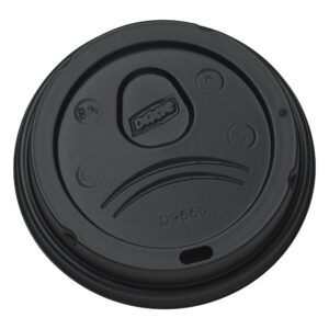 dixie 20 and 24 oz. dome hot coffee cup lid by gp pro (georgia-pacific), black, d9550b, 1,000 count (100 lids per sleeve, 10 sleeves per case), x-large