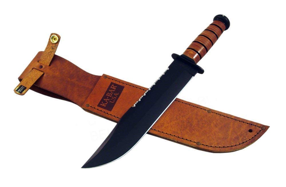 Ka-Bar Leather Handled Big Brother Knife