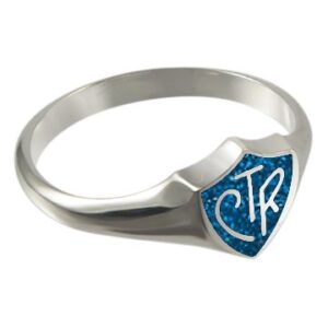 blue sparkle lds ctr ring - unisex, sterling silver