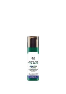 the body shop tea tree hydrating night lotion, for blemished skin, 1 fl oz, vegan