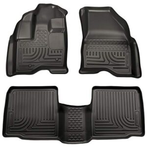 Husky Liners Weatherbeater Floor Mats | Fits 2011 - 2014 Ford Explorer | Front & 2nd Row, 3-pc Black - 98761