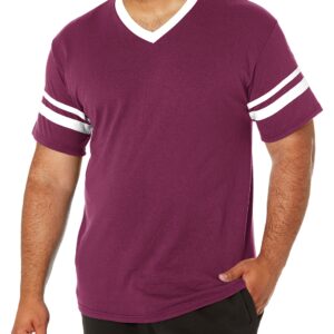 Augusta Sportswear Men's Sleeve Stripe Jersey, MAROON/WHITE, X-Large