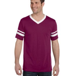 Augusta Sportswear Men's Sleeve Stripe Jersey, MAROON/WHITE, X-Large