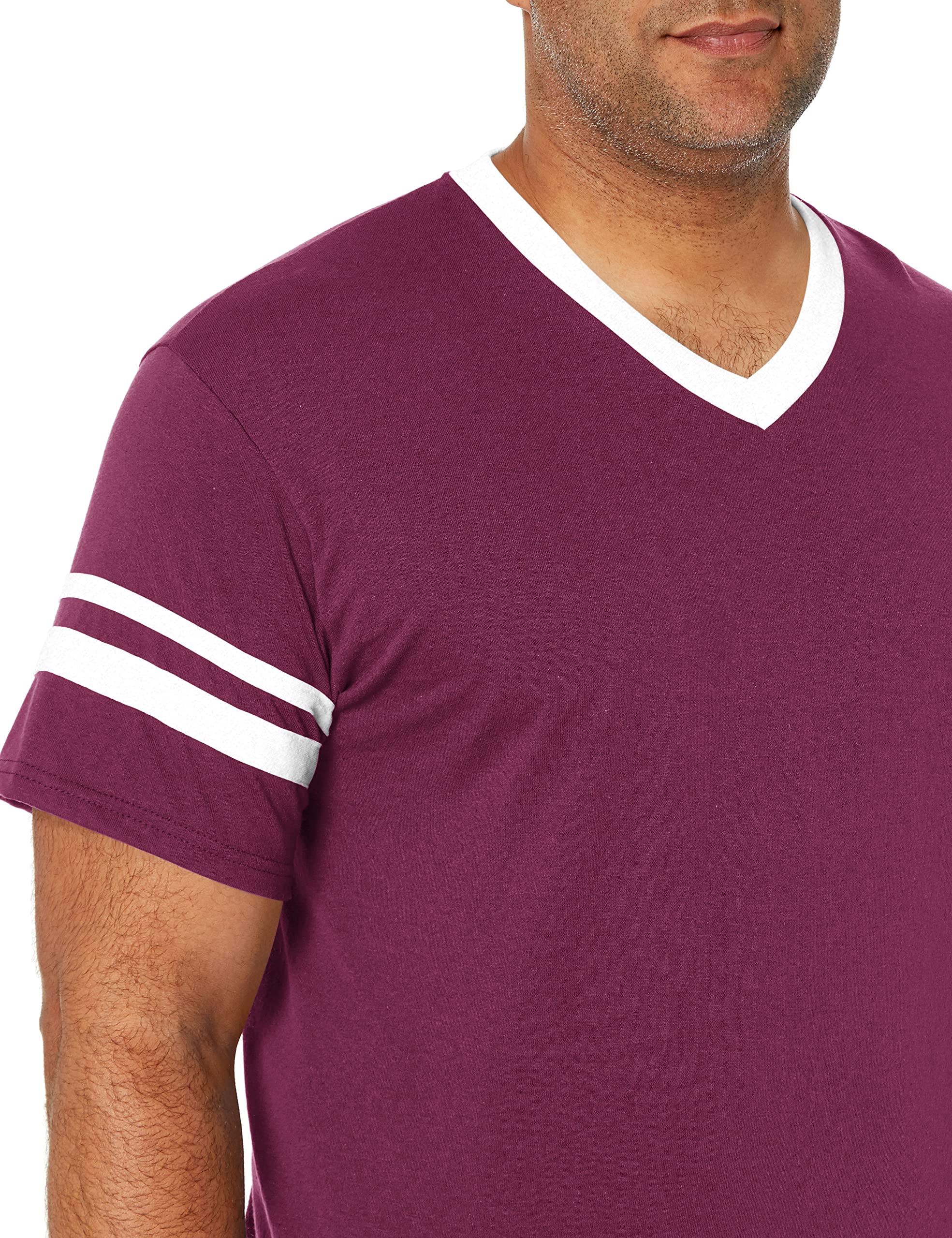 Augusta Sportswear Men's Sleeve Stripe Jersey, MAROON/WHITE, X-Large